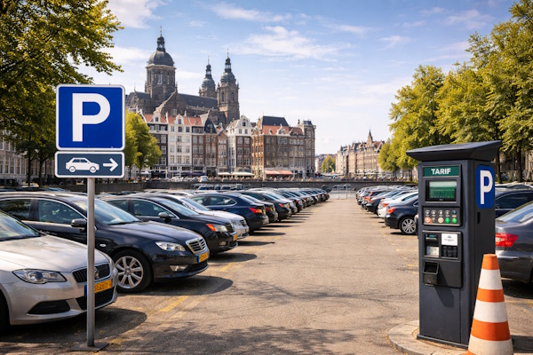 Ein kleiner Parkplatz in Amsterdam